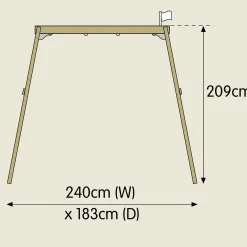 TP Forest Wooden Double Swing Bluey with Quadpod and Rapide Seats - FSC® certified