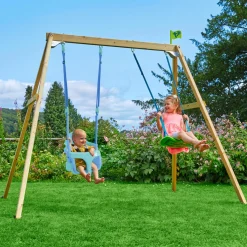 TP Forest Wooden Double Swing Bluey with Quadpod and Rapide Seats - FSC® certified
