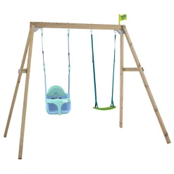 TP Forest Wooden Double Swing Bluey with Quadpod and Rapide Seats - FSC® certified
