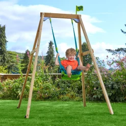 TP Forest Wooden Single Swing with Quadpod - FSC® certified