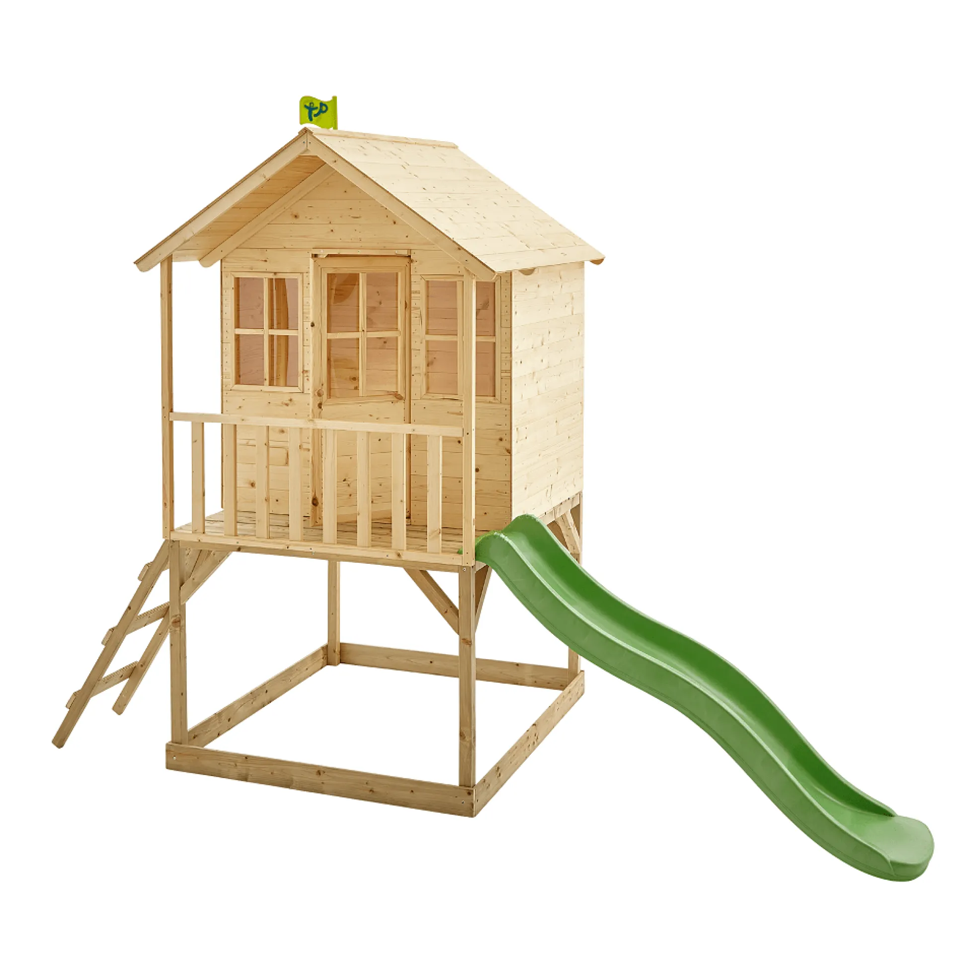 TP Hill Top Tower Wooden Playhouse with Slide - FSC® certified