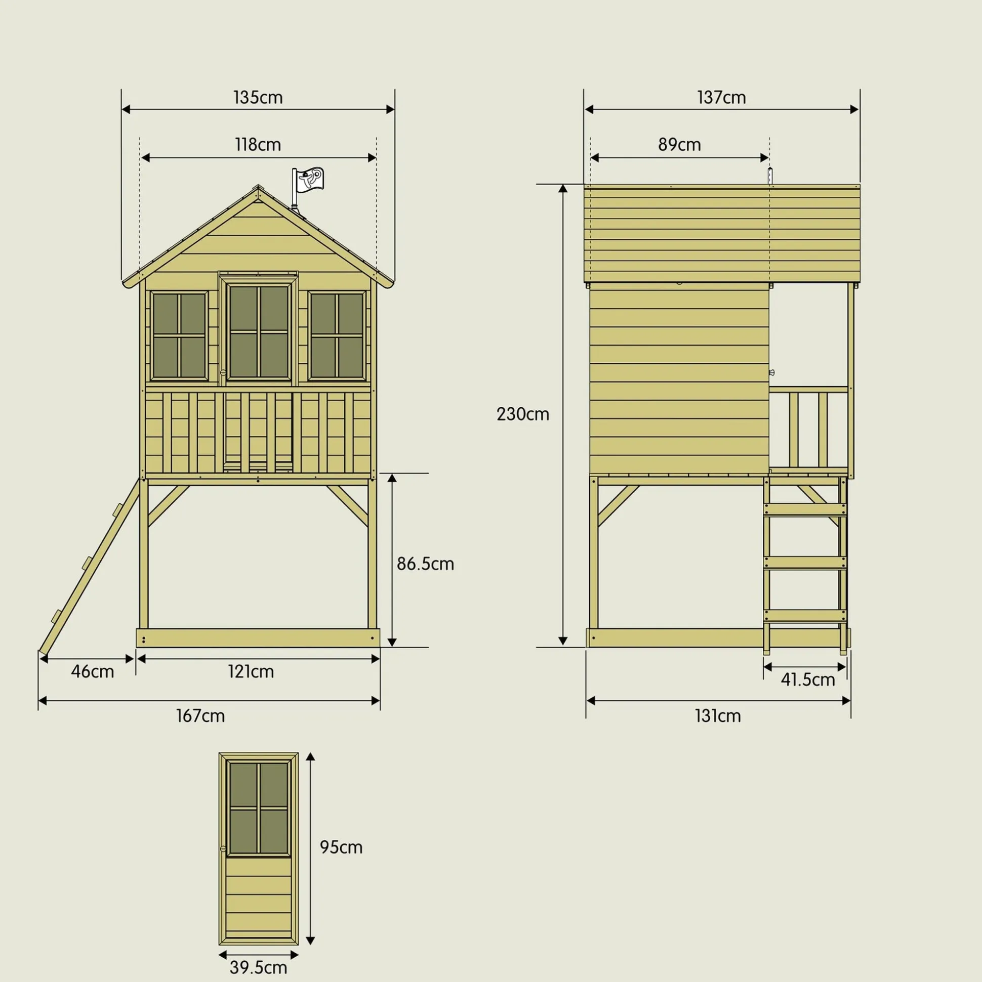 TP Hill Top Wooden Tower Playhouse - FSC® certified