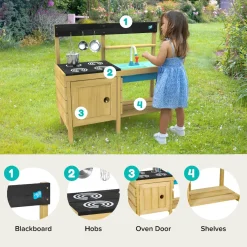 TP Junior Chef Wooden Mud Kitchen with Working Tap & Sink - FSC® certified