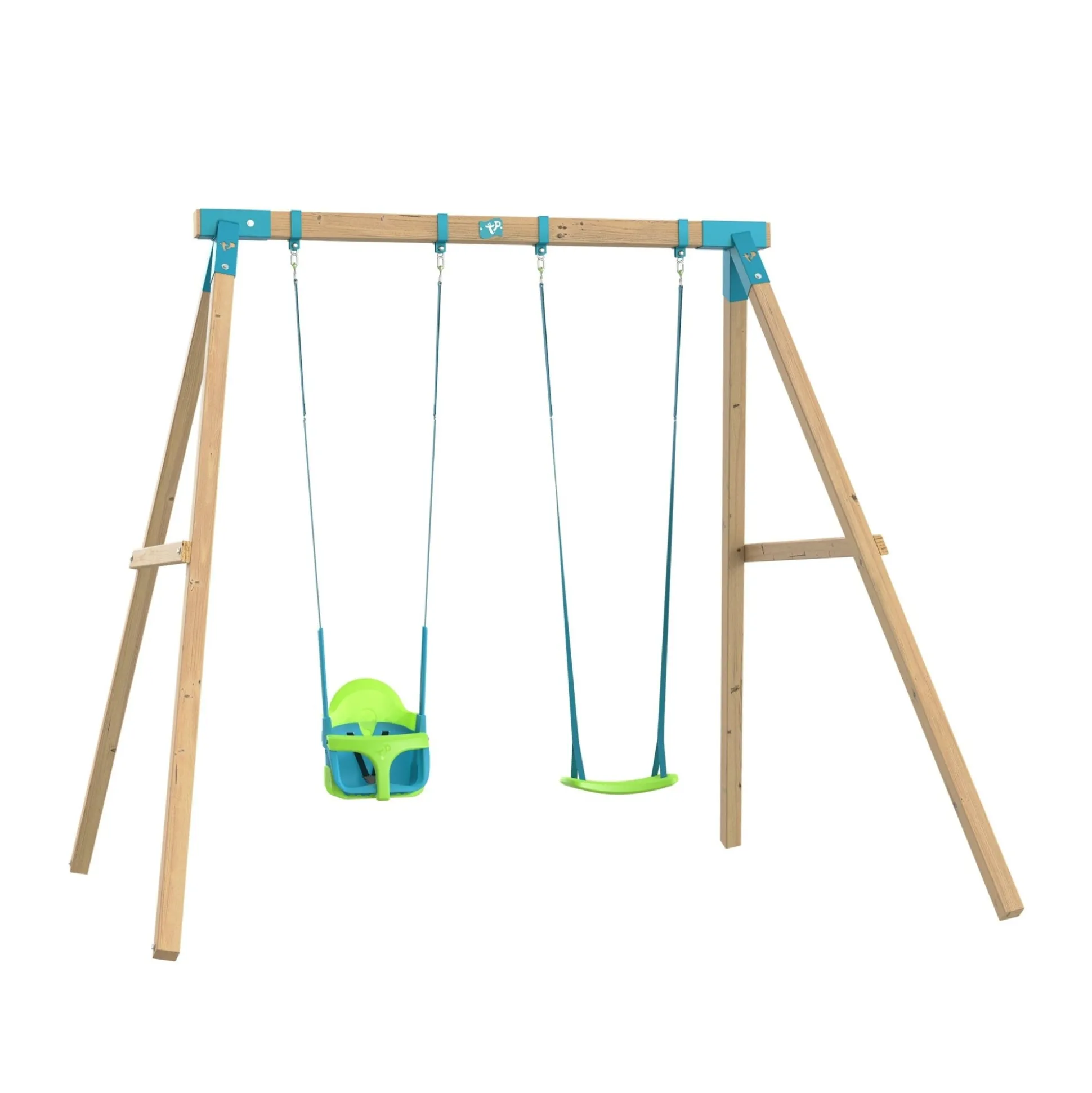 TP Kingswood Double Squarewood Swing Set with Quadpod - FSC® certified