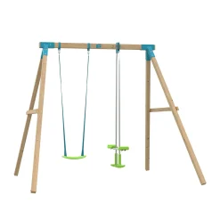 TP Kingswood Double Squarewood Swing Set with Glider - FSC® certified
