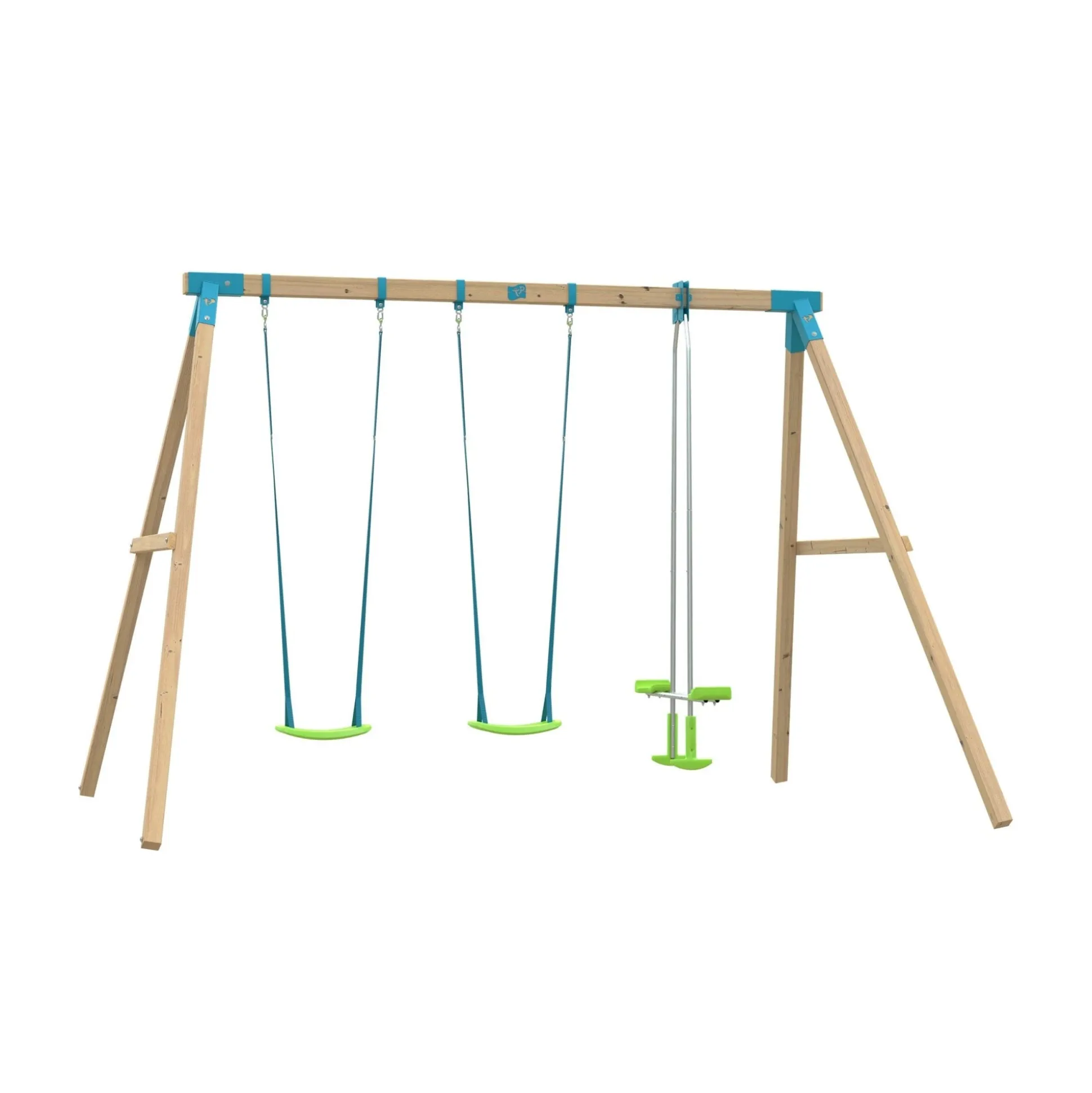 TP Kingswood Triple Squarewood Swing Set with Glider - FSC® certified