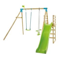 TP Kite Wooden Double Swing Set with 8ft Slide