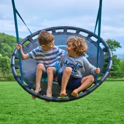 TP Knightswood Double & Deck Wooden Swing Set With Giant Nest Swing