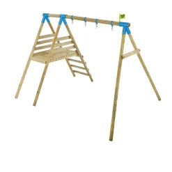 TP Knightswood Double Wooden Swing & Slide Set