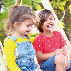 TP Knightswood Double Wooden Swing & Slide Set