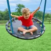 TP Knightswood Double Wooden Swing Set With Nest Swing & Basketball Hoop - PEFC Certified