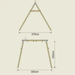 TP Knightswood Double Wooden Swing Frame