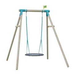 TP Knightswood Single Wooden Swing Set With Nest Swing - FSC® certified
