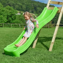 TP Knightswood Triple Wooden Swing & 8ft Slide Set