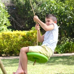 TP Knightswood Triple Wooden Swing & Slide Set With Glide Ride & Button Seat