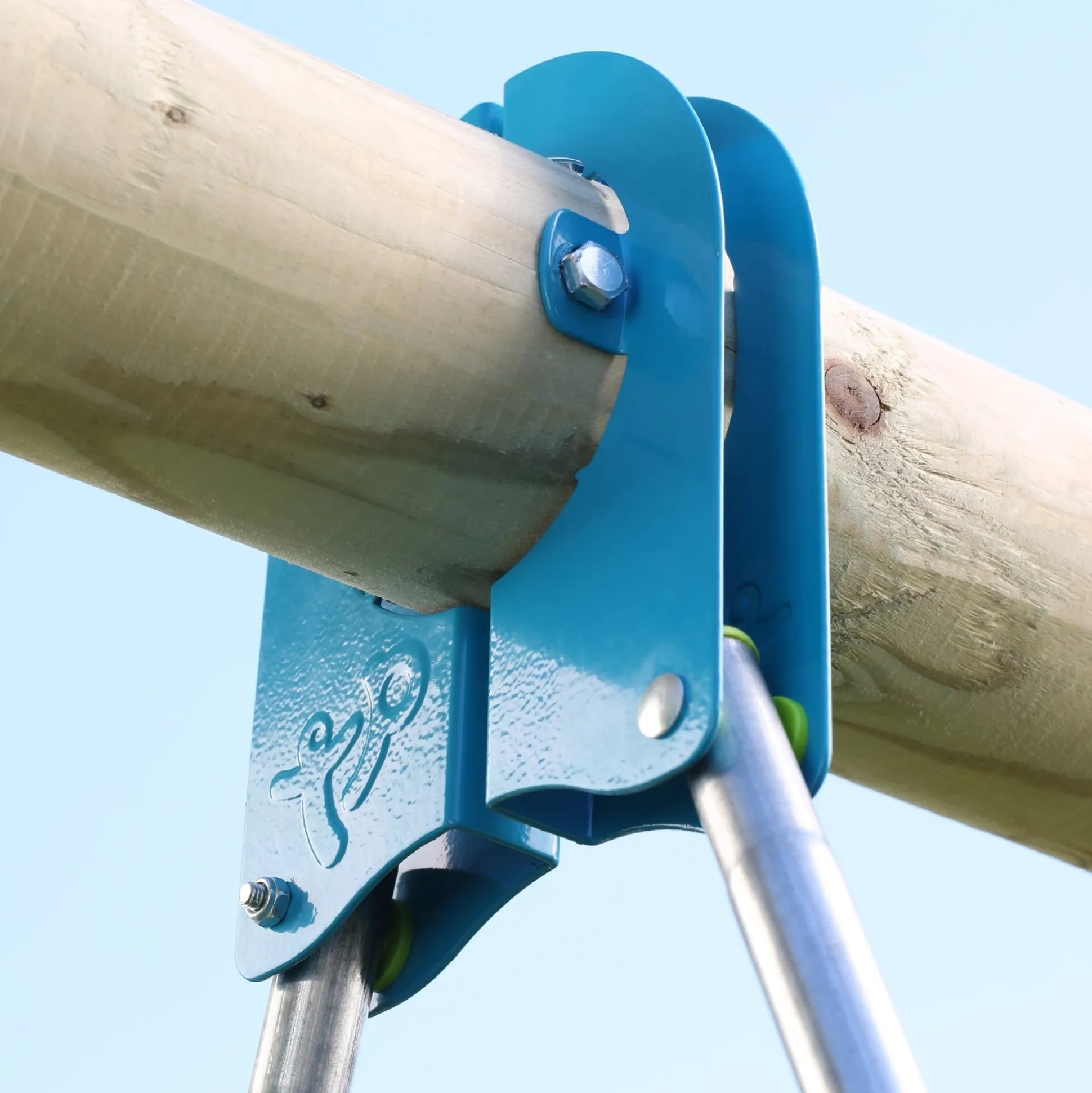TP Knightswood Triple Wooden Swing Set With Glide Ride And Button Seat