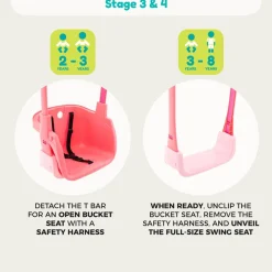 TP Quadpod® Pink Baby Swing Seat