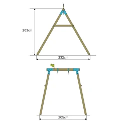 TP Sherwood Single Wooden Swing Frame - PEFC certified