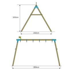 TP Sherwood Triple Wooden Swing Set with Glide Ride - PEFC certified