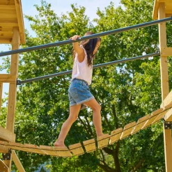 TP Skywood Fort Four Tower Wooden Climbing Frame - FSC® certified