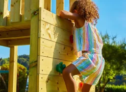 TP Skywood Wooden Climbing Frame with Two Extra Play Towers, Sky Deck, Skyline with Flying Fox, Monkey Bars, Double Swing Arm, 10ft Super Wavy Slide & 8ft Ripple Slide - FSC® certified