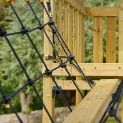 TP Skywood Wooden Climbing Frame with Three Towers, Sky Deck, Flying Fox, Monkey Bars, Double Swing Arm & Two Slides - FSC® certified