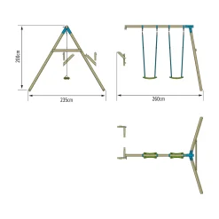 TP Skywood Wooden Double Swing Arm - FSC® certified