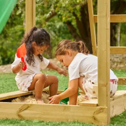 TP Skywood Wooden Lookout Tower with Superwavy Slide & Double Swing Arm - FSC® certified