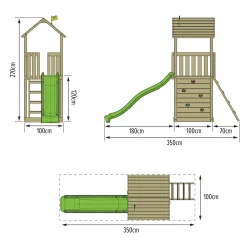 TP Skywood Wooden Play Tower - FSC® certified