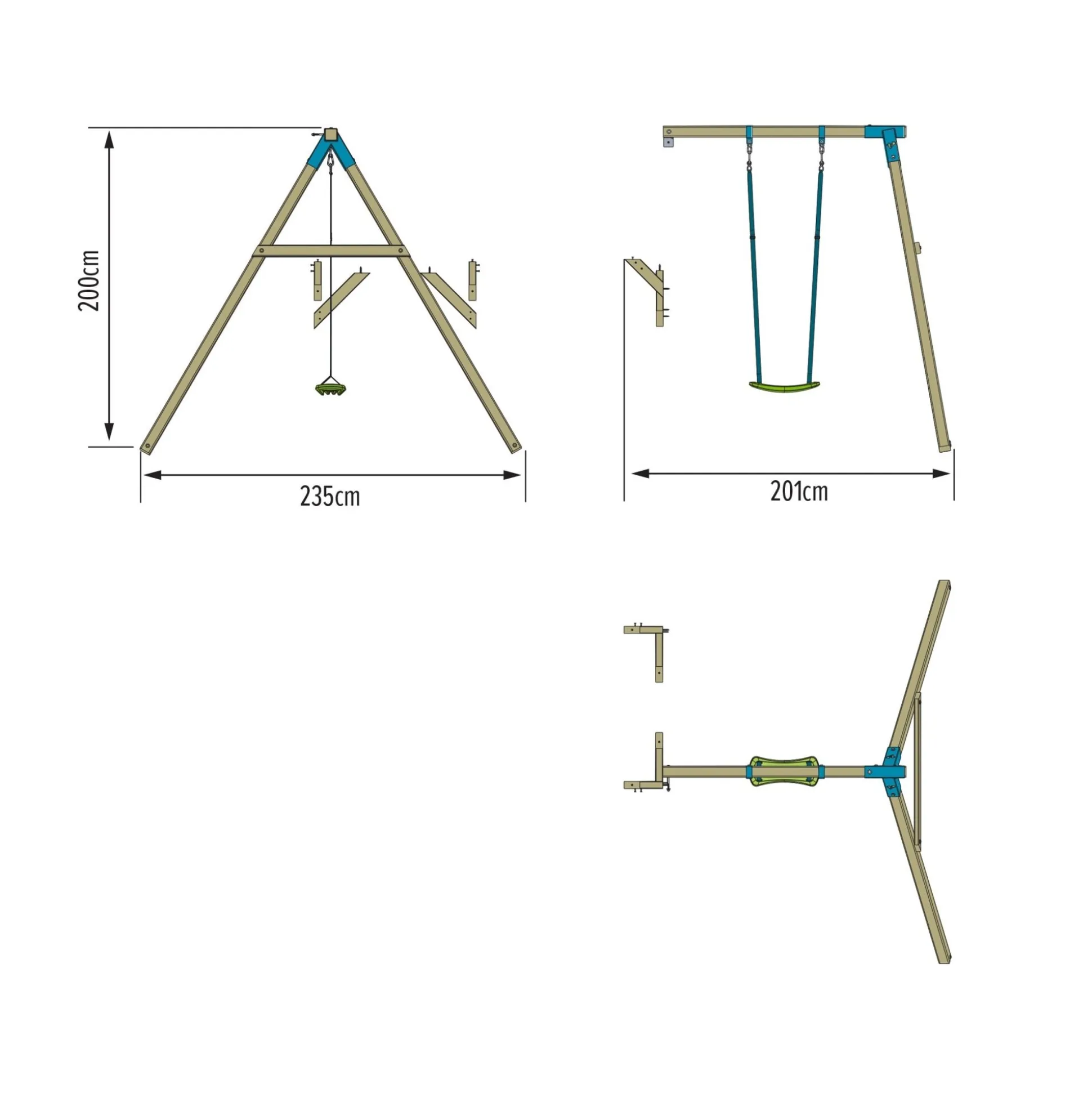 TP Skywood Wooden Single Swing Arm - FSC® certified