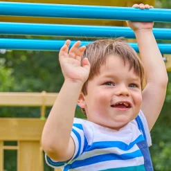 TP Skywood Wooden Tower Climbing Frame with Ripple Slide, Monkey Bars & Double Swing Arm - FSC® certified