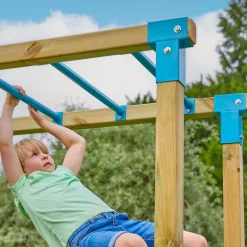 TP Skywood Wooden Tower Climbing Frame with Ripple Slide, Monkey Bars & Double Swing Arm - FSC® certified