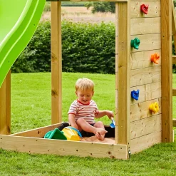 TP Skywood Wooden Tower Climbing Frame with Ripple Slide, Monkey Bars & Single Swing Arm - FSC® certified