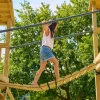 TP Skywood Wooden Tower Climbing Frame with Super Wavy Slide, Sky Deck, Monkey Bars, Single Swing Arm & extra play tower - FSC® certified