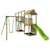 TP Skywood Wooden Tower Climbing Frame with Ripple Slide, SkyWalk Bridge, Lookout Tower & Double Swing Arm - FSC® certified