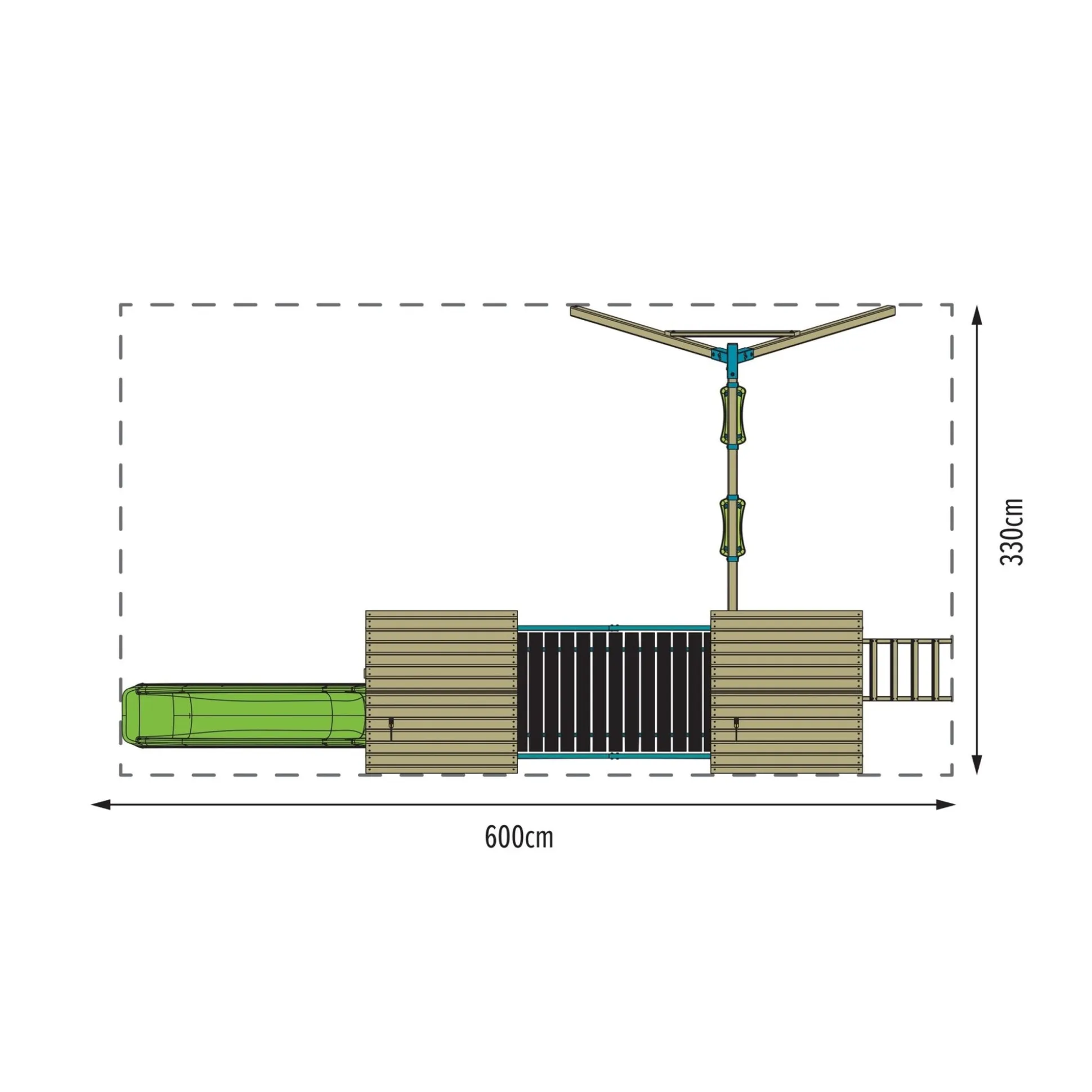 TP Skywood Wooden Tower Climbing Frame with Ripple Slide, SkyWalk Bridge, Lookout Tower & Double Swing Arm - FSC® certified