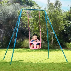 TP Small to Tall 2 in 1 Metal Swing Set with Pink Quadpod