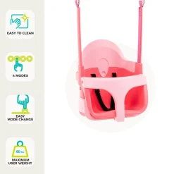 TP Small to Tall 2 in 1 Metal Swing Set with Pink Quadpod