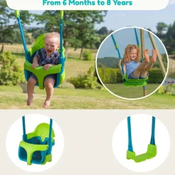 TP Small to Tall 2 in 1 Metal Swing Set with Quadpod