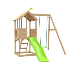 TP Treehouse Wooden Play Tower with Wavy Slide & Swing Arm - FSC® certified