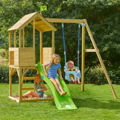 TP Treehouse Wooden Play Tower with Wavy Slide & Bluey Quadpod - FSC® certified