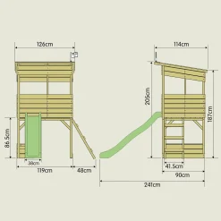 TP Treetops Wooden Tower Playhouse with Toy Box and Slide - FSC® certified