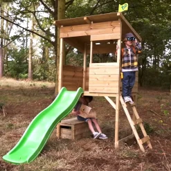 TP Treetops Wooden Tower Playhouse with Toy Box and Slide - FSC® certified