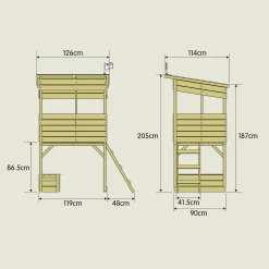 TP Treetops Wooden Tower Playhouse with Toy Box - FSC® certified