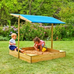 TP Wooden Sandpit with Sun Canopy