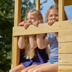 Treehouse Wooden Play Tower, with Wavy Slide & Cargo Net - FSC® certified