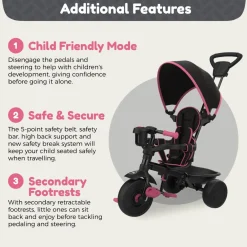 Zoomee 4 in 1 Deluxe Trike - Pink Dusk