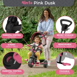 Zoomee 4 in 1 Deluxe Trike - Pink Dusk