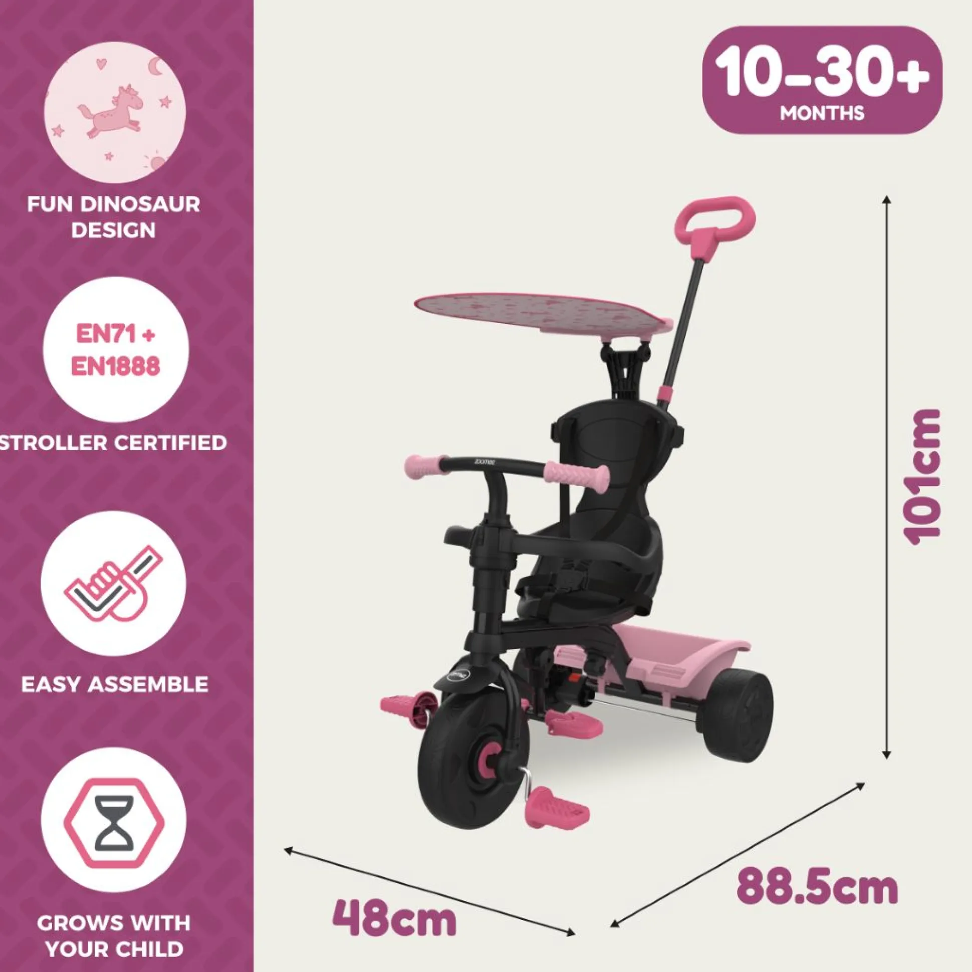 Zoomee 4 in 1 Trike - Unicorn Dream
